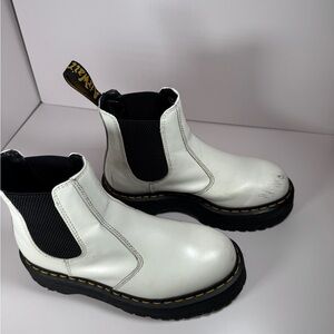 Dr. Martens Doc’s white 2976 Quad slip on Chelsea Boots. Women’s 9, Men’s 8.